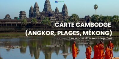 Carte Cambodge (Angkor, plages, Mékong) lire le pays d’un seul coup d’œil
