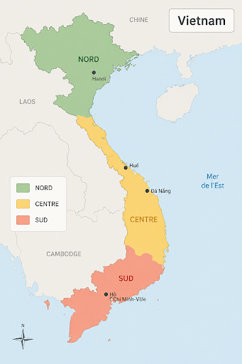 Carte du Vietnam