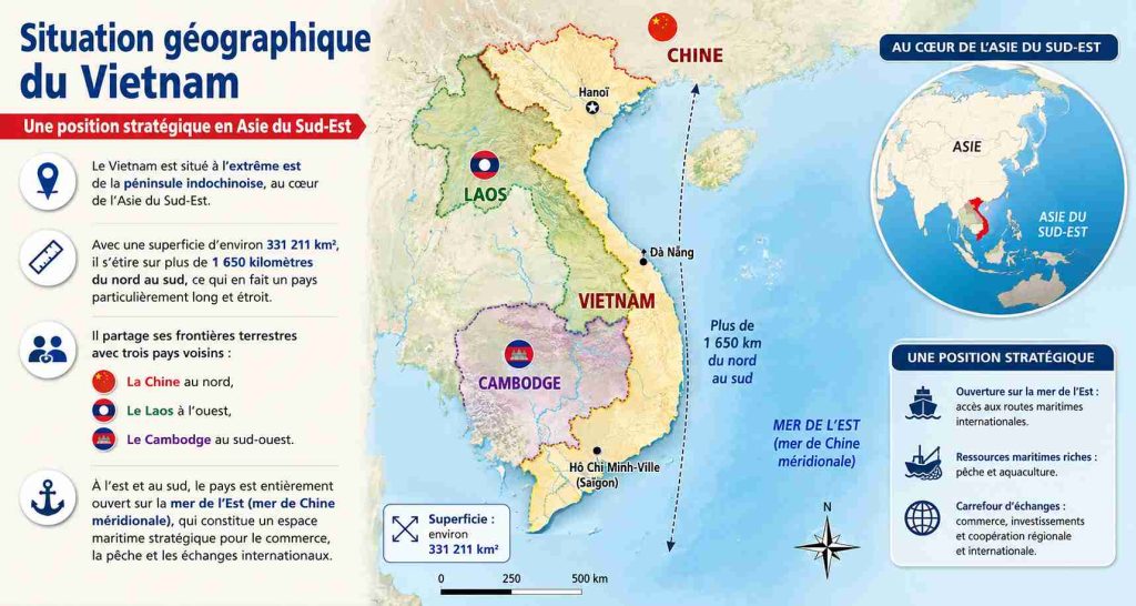 Situation géographique du Vietnam