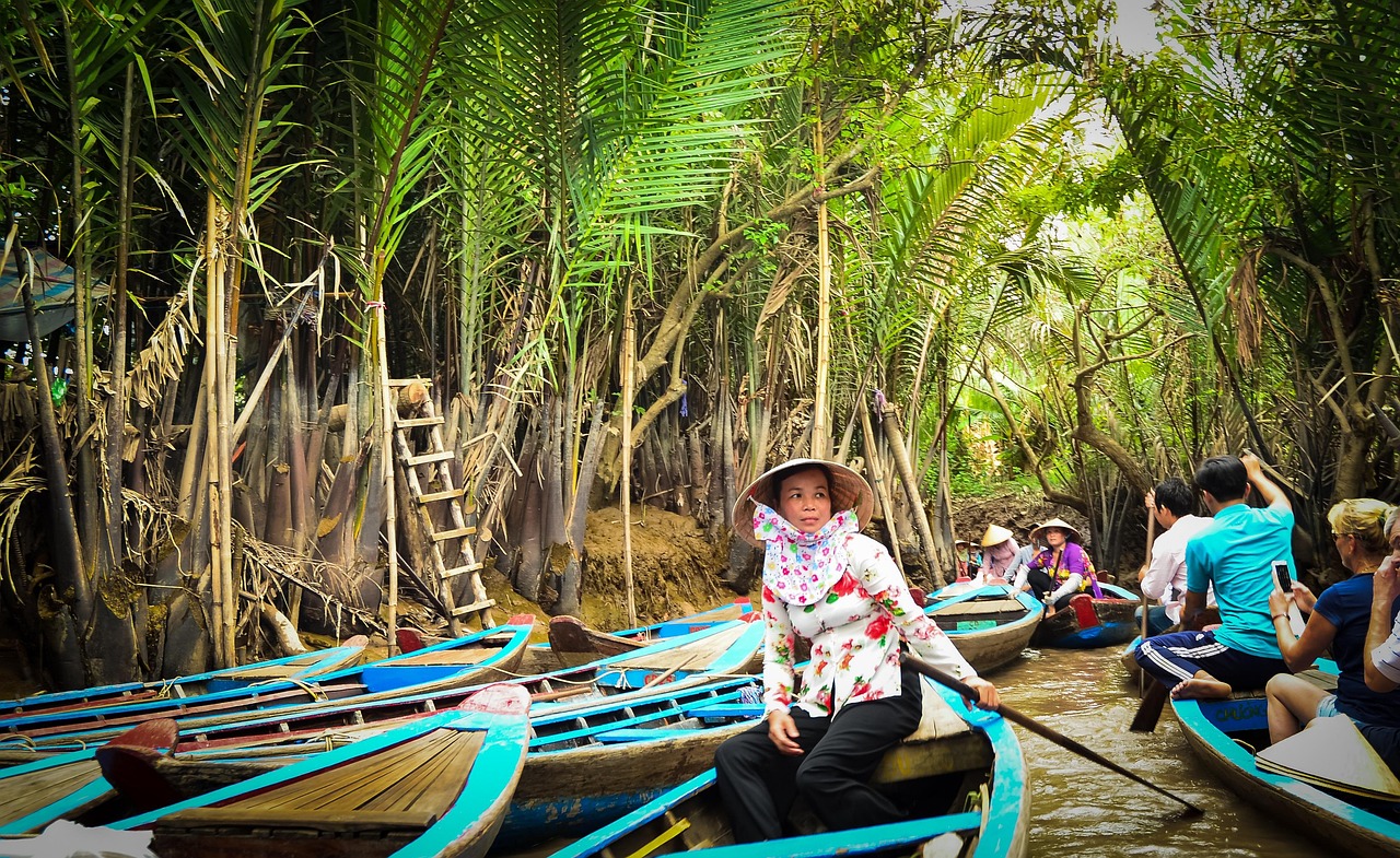 Balade en barque dans le delta du Mékong au Vietnam