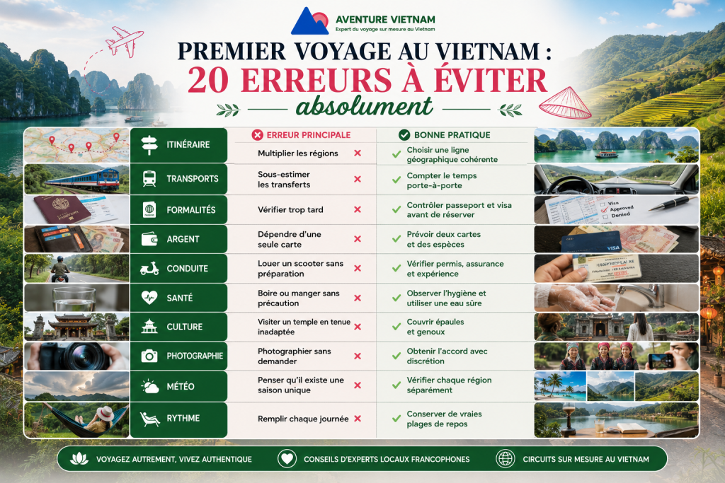 Premier voyage au Vietnam : 20 erreurs à éviter absolument