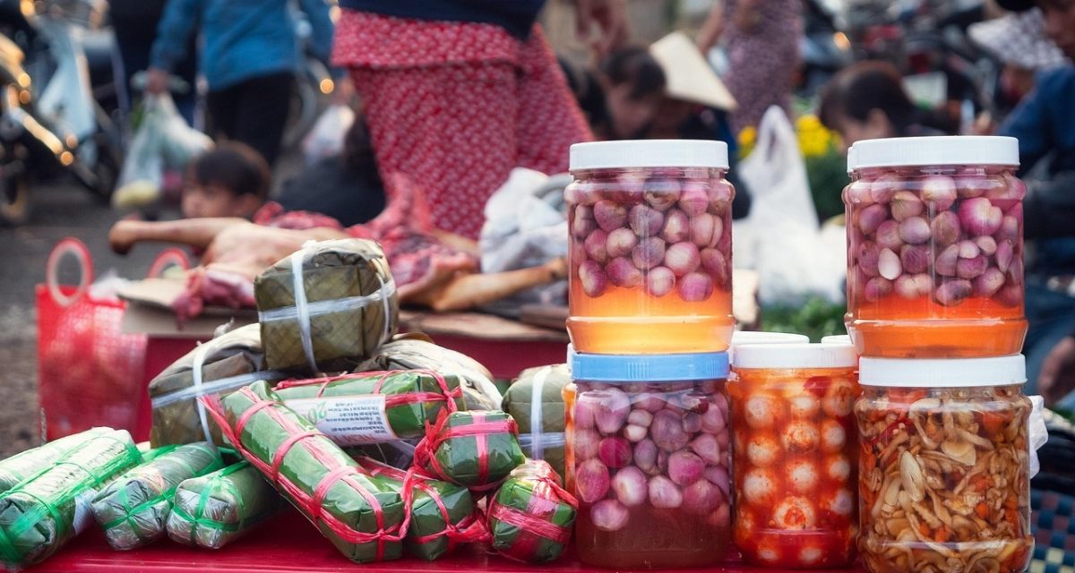 Spécialités du Têt sur un marché vietnamien Spécialités du Têt sur un marché vietnamien
